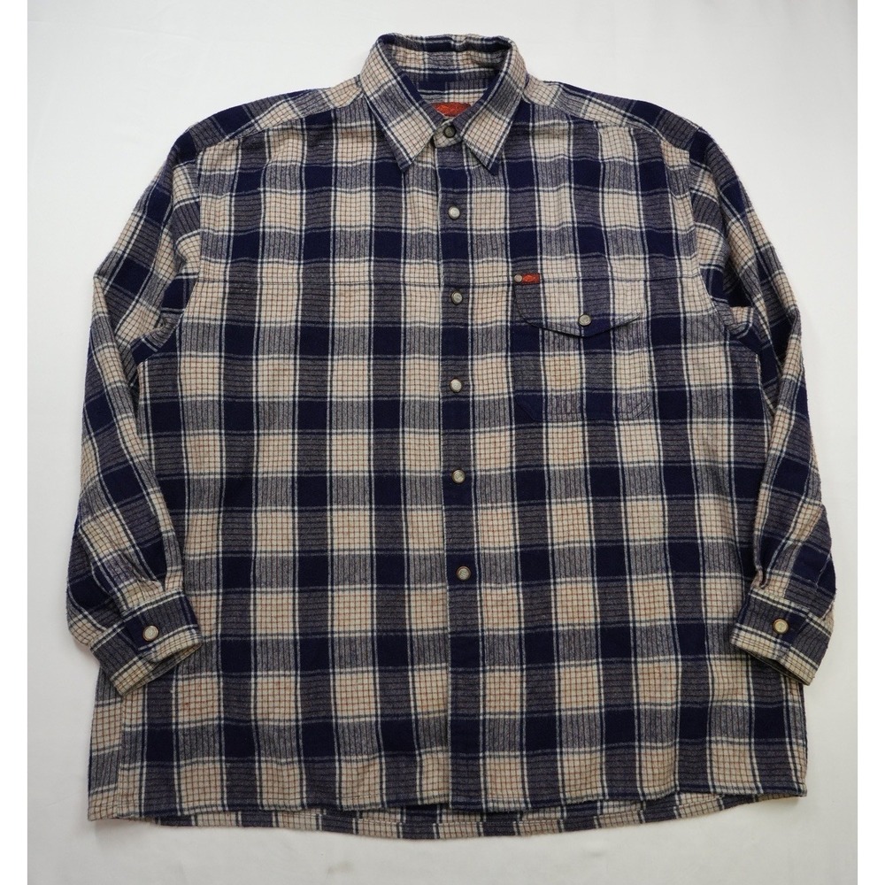 VTG LEE Cooper Shirt Men's Large Purple Plaid Flannel Cotton Western Long Sleeve